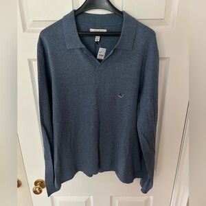 Cashmere Blend Long Sleeve Polo